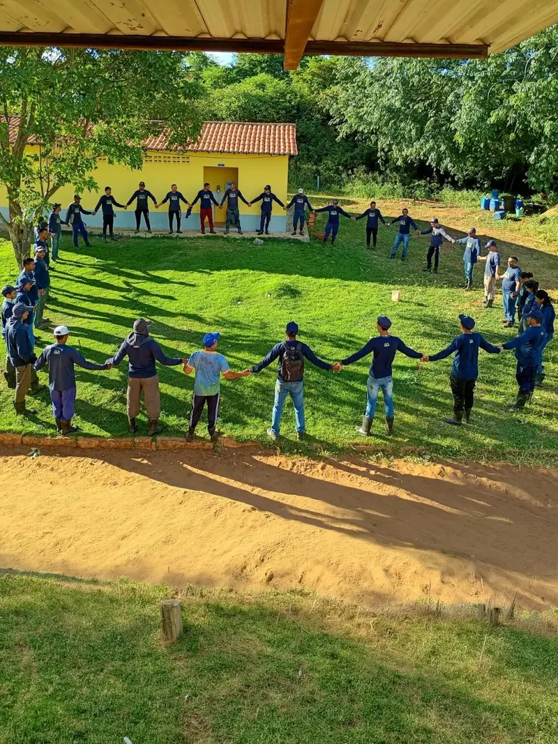 Equipe reunida no Bom Dia Amigo